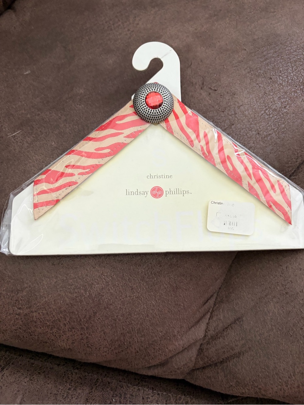 lindsay phillips Pink Zebra Pattern Decorative Hanger